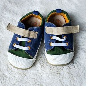 See Kai Run Blue and Green Baby Walker Shoes Size 6